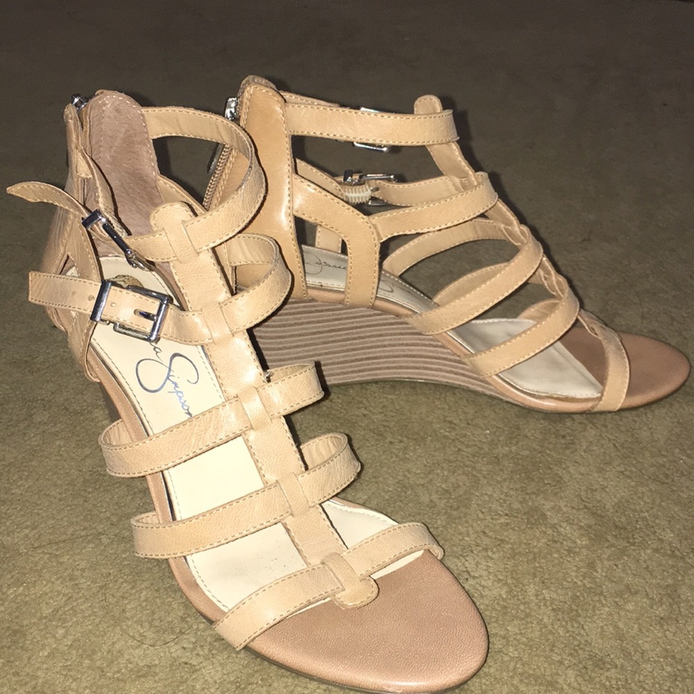 Jessica Simpson Nude Wedges